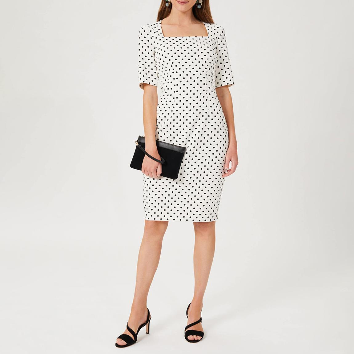 White/Black Astraea Poka Dress main product photo