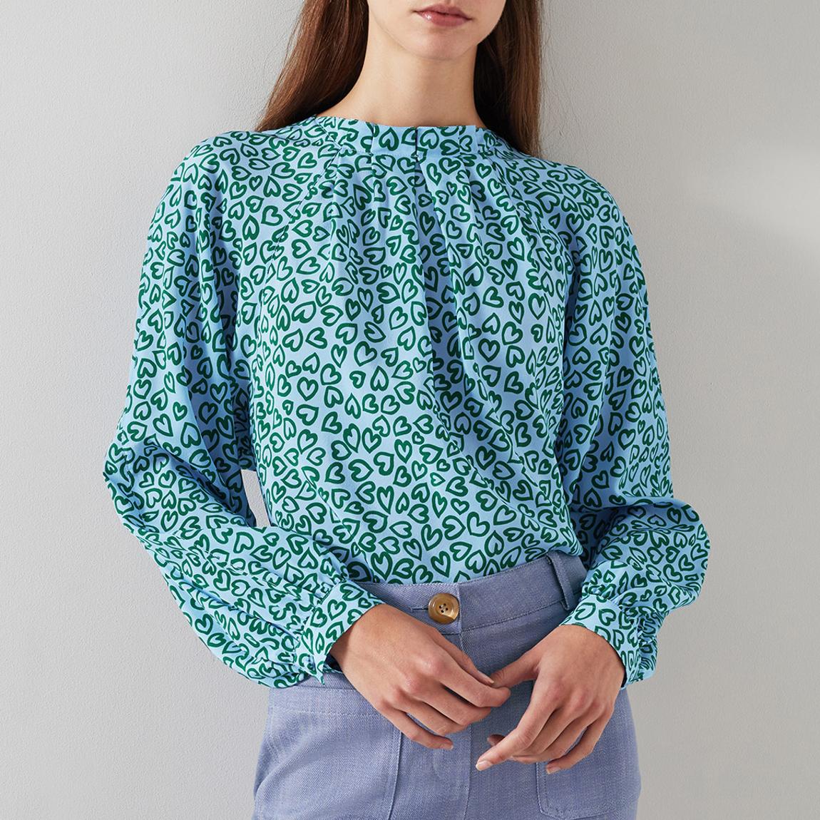 Blue Edeline Silk Blouse main product photo