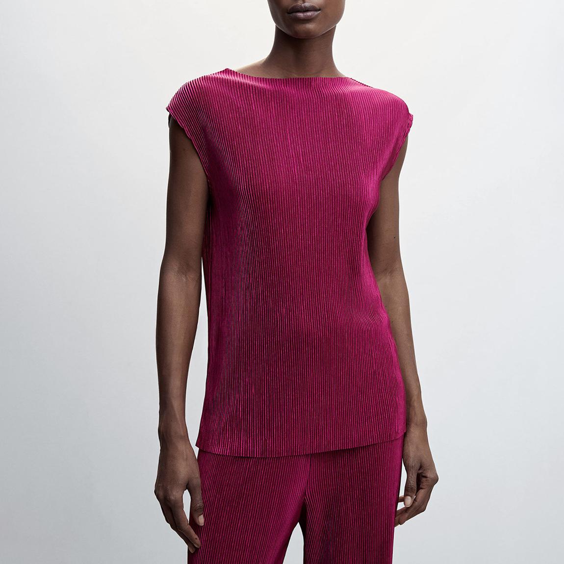 Purple Pleated Strap Top main product photo