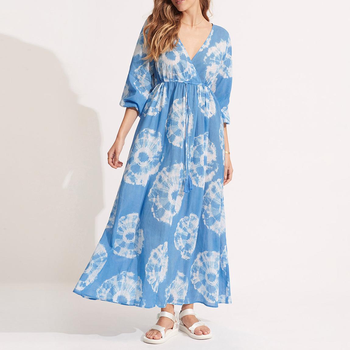 Blue Tie Dye Maxi Dress main product photo
