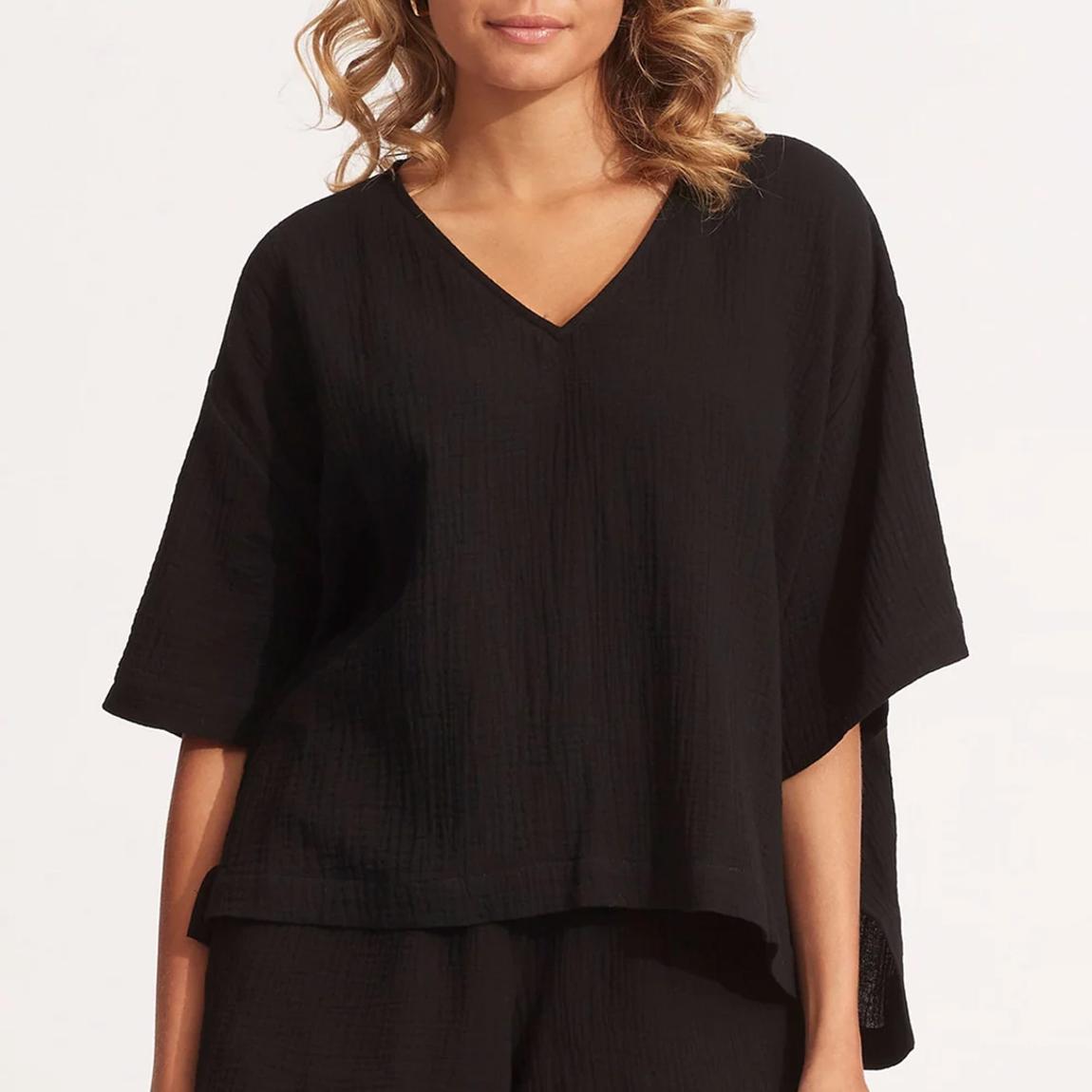 Black Double Cloth Top main product photo