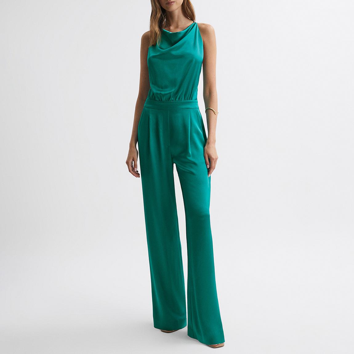 Green Malia Wide Leg Jumpsuit main product photo