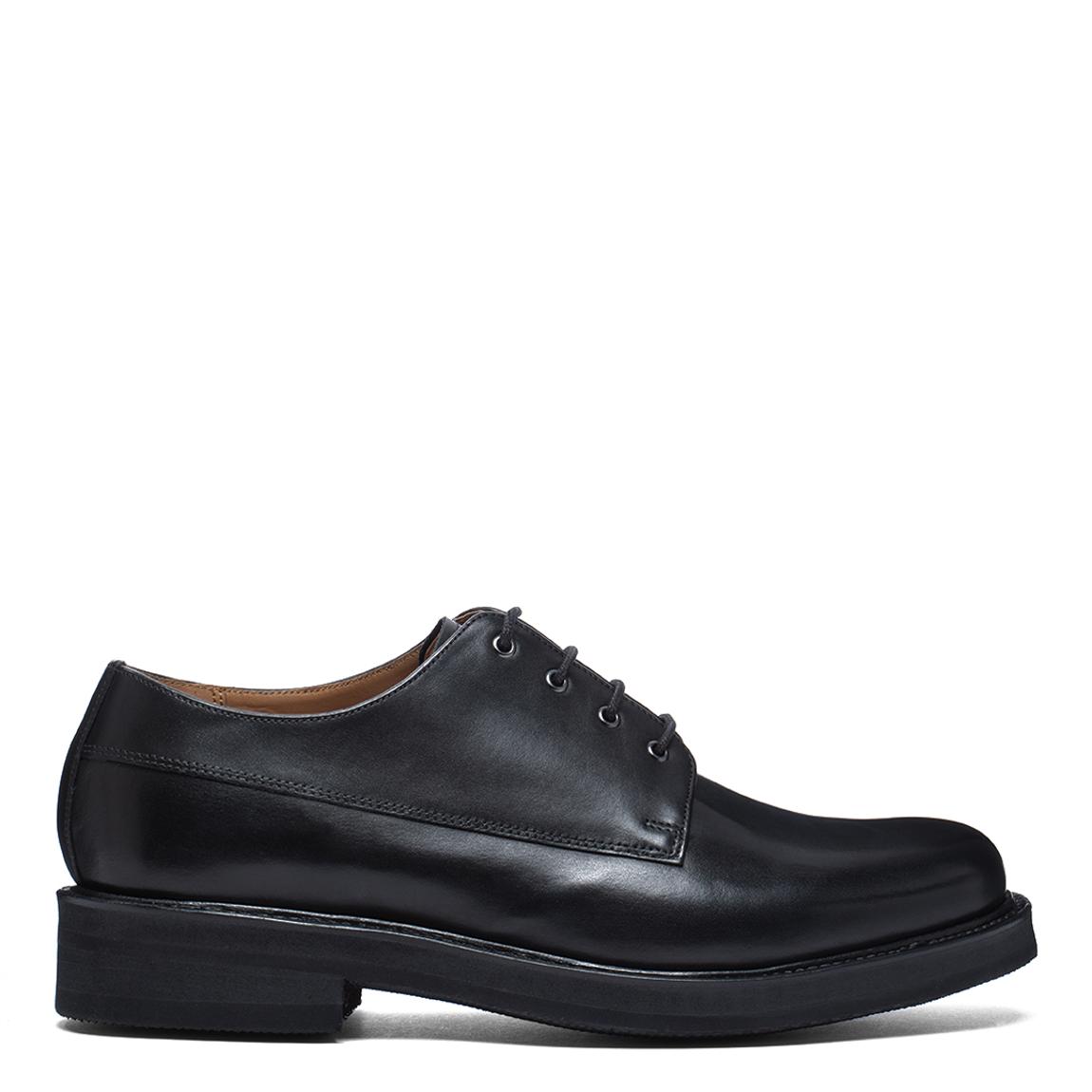 Men's Black Hurley Leather Derby Formal Shoes main product photo