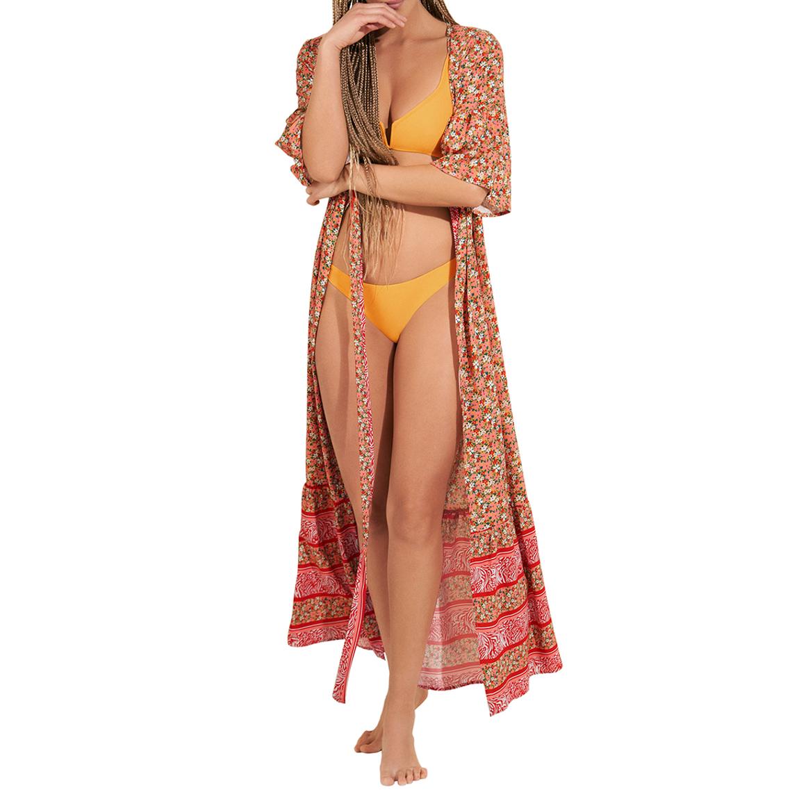 Orange Cherry Blossom Josephine Kimono main product photo