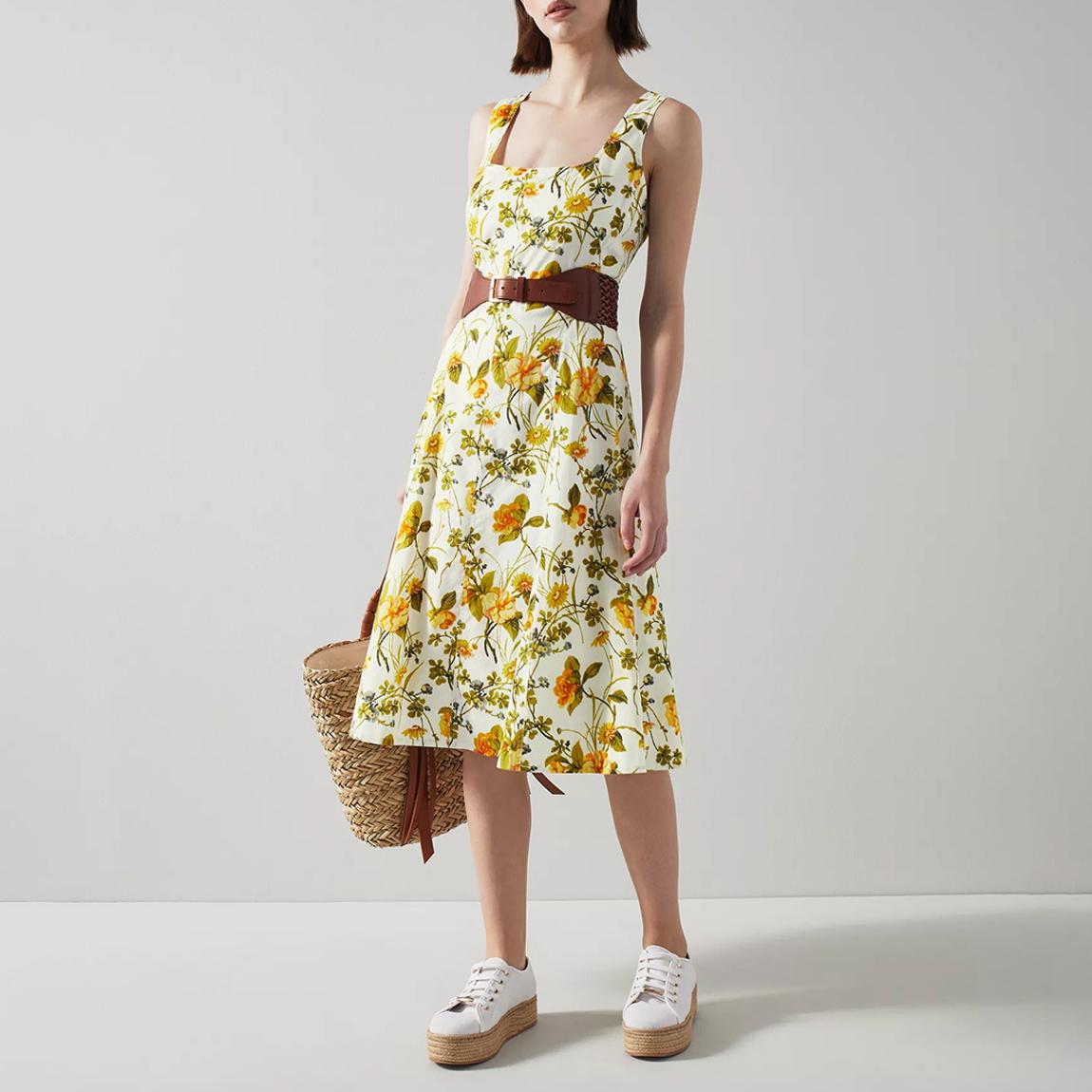 Yellow Cotton Blend Ursula Dress main product photo