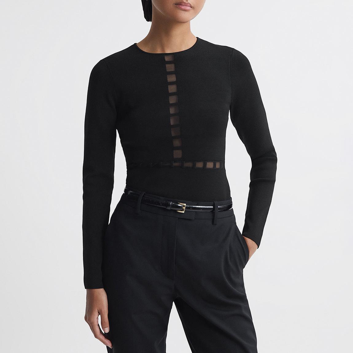 Black Sadie Mesh Panel Top main product photo
