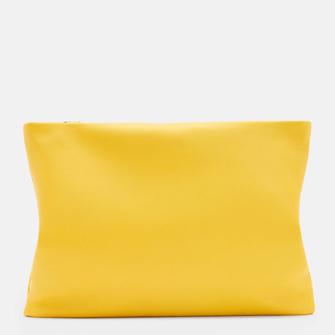 Yellow Bettina Leather Clutch Bag main product photo