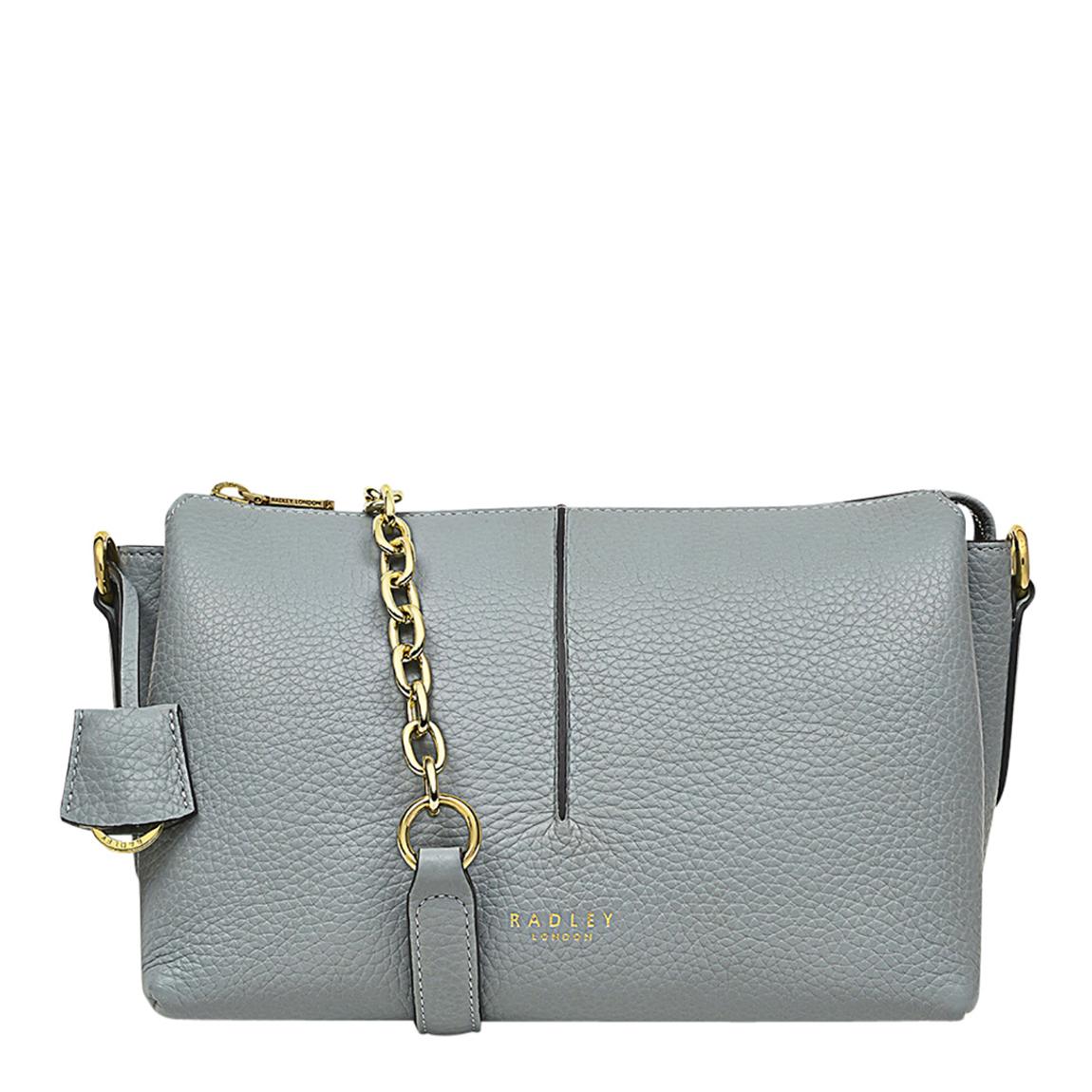 Grey Small Ziptop Crossbody Bag main product photo