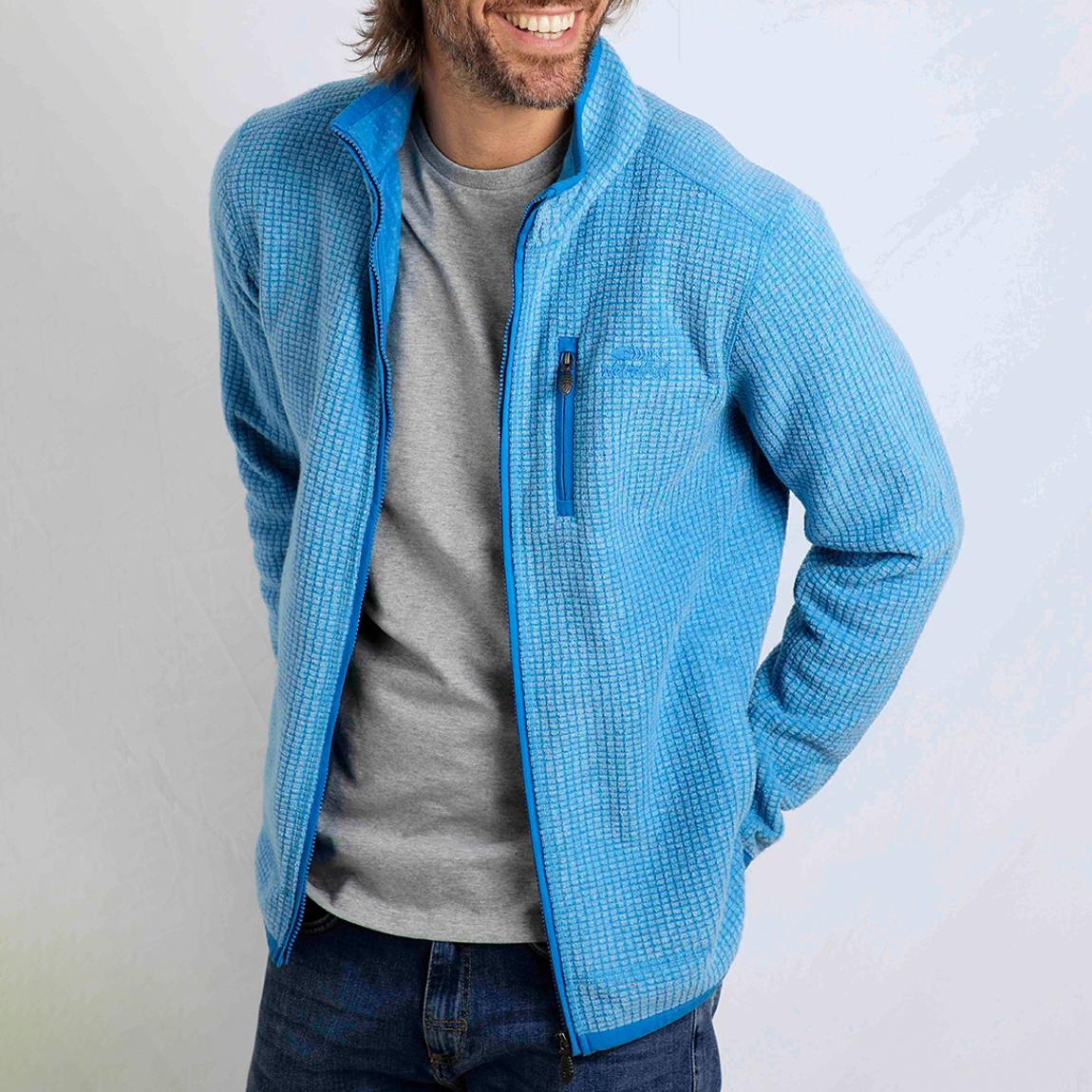 Blue Full Zip Grid Fleece main product photo