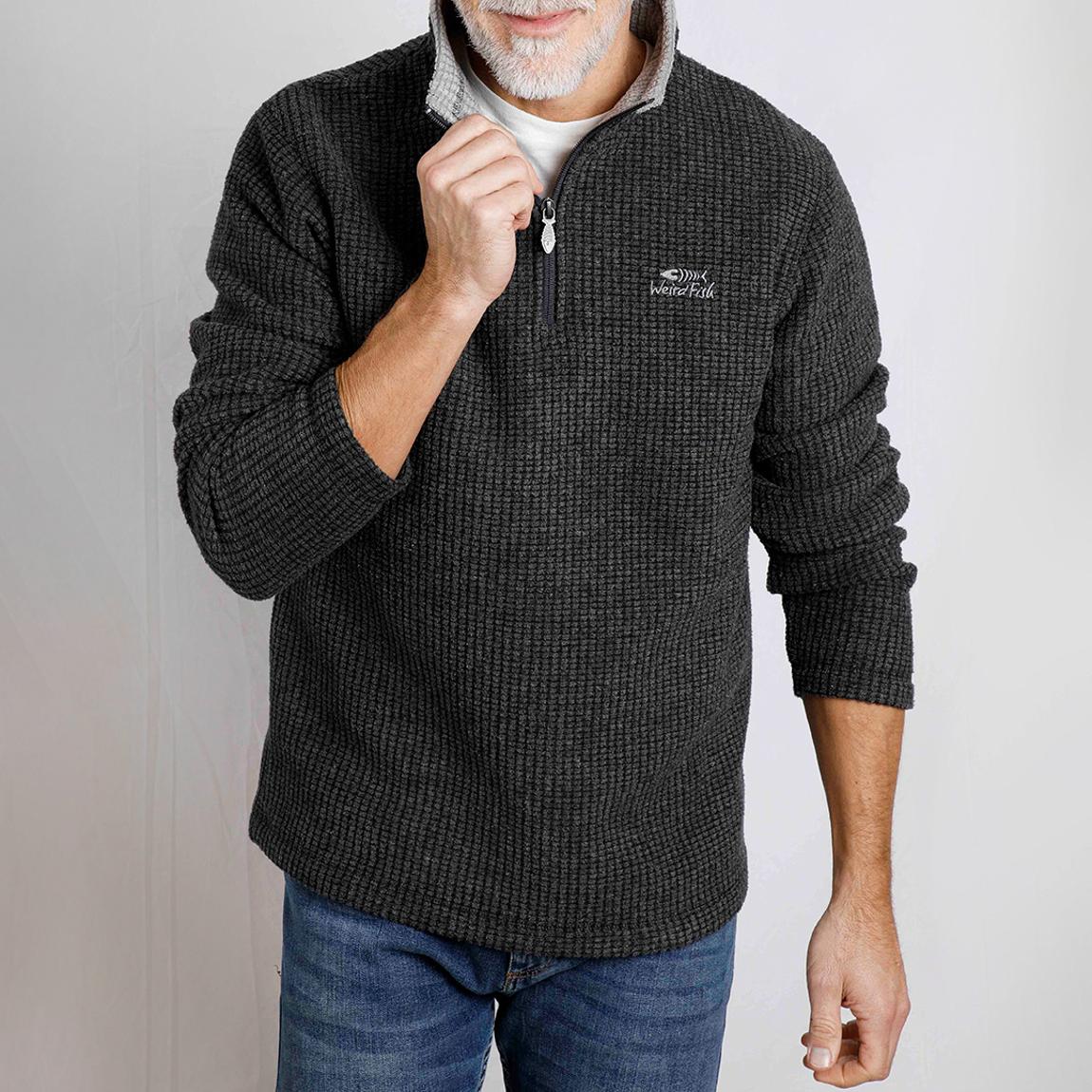 Black Newark 1/4 Zip Grid Fleece main product photo