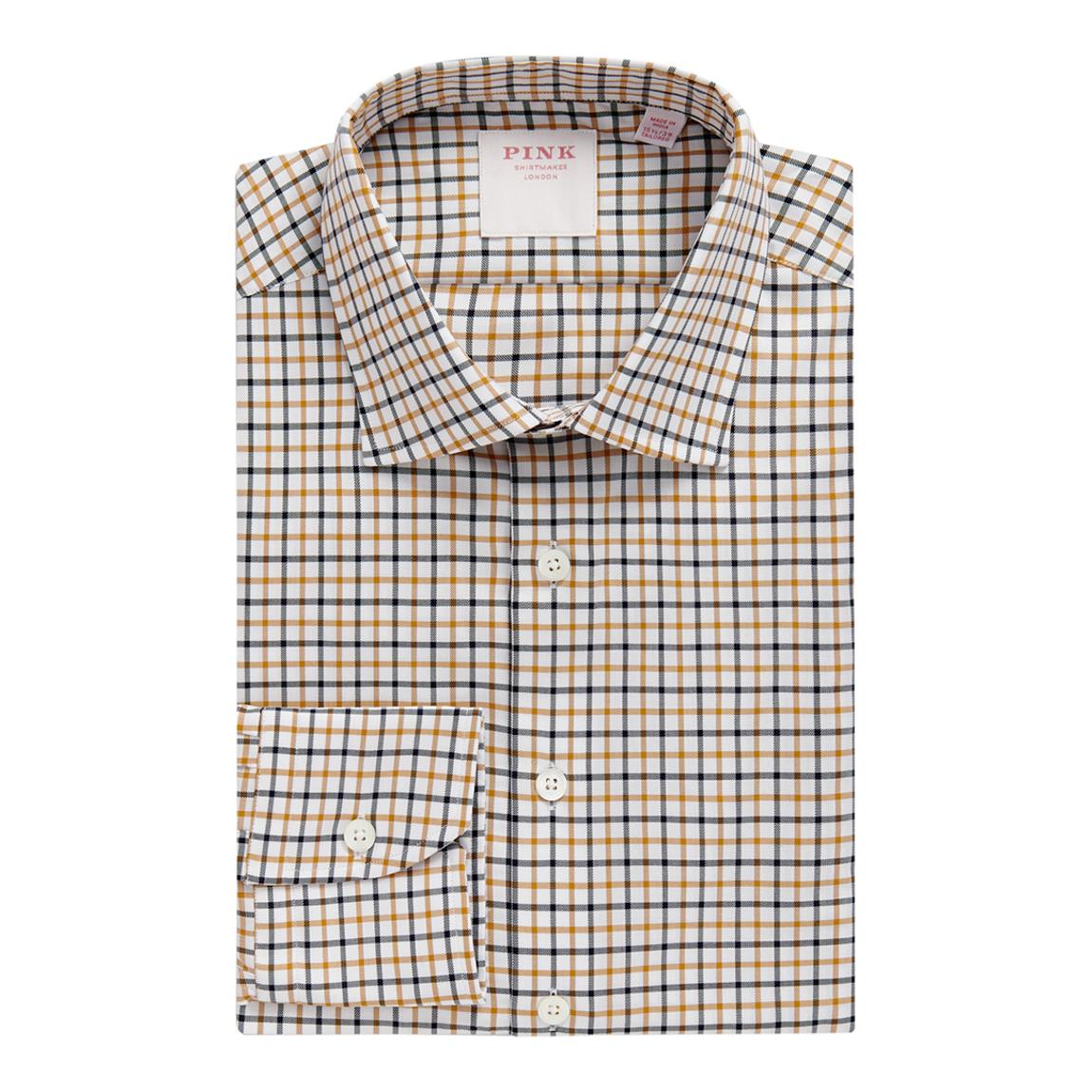 Navy Highgrove Check Tailored Fit Cotton Shirt main product photo