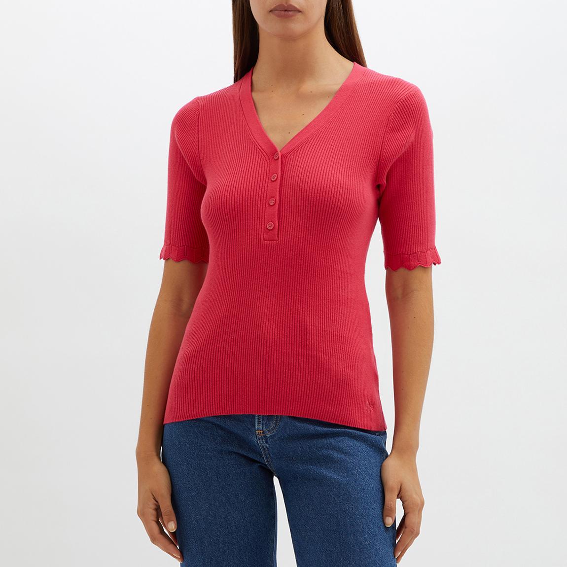 Pink Short Sleeve Knit Top main product photo