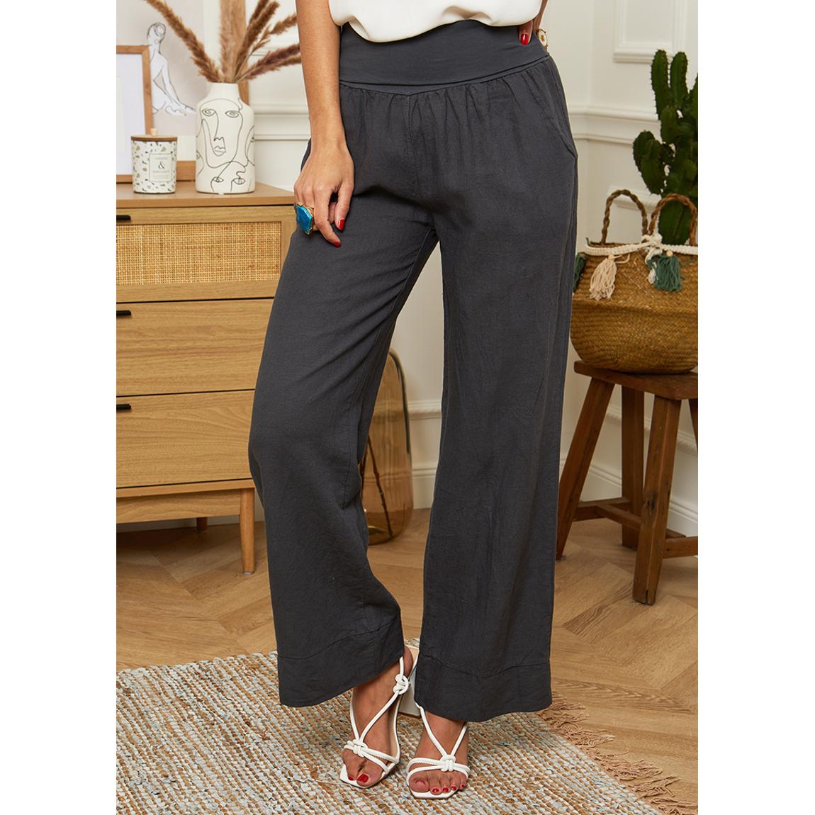 Navy Linen Trousers main product photo
