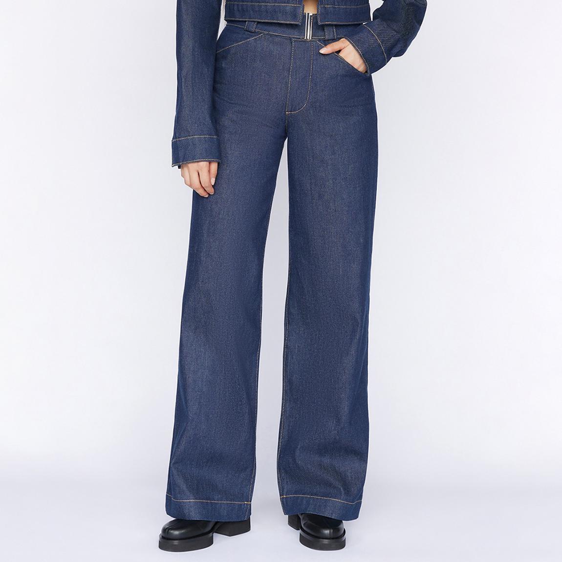 Dark Blue Wide Buckle Jeans main product photo