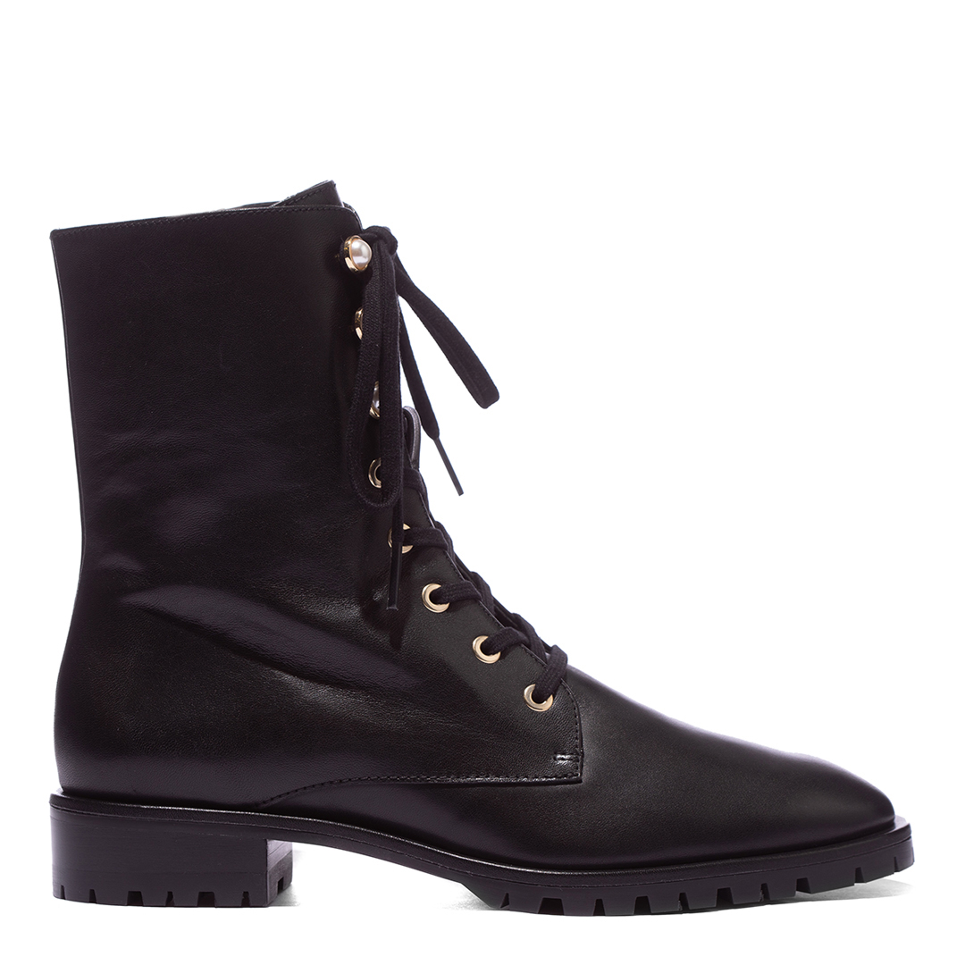 Black Laine Pearl Embellished Combat Boot main product photo
