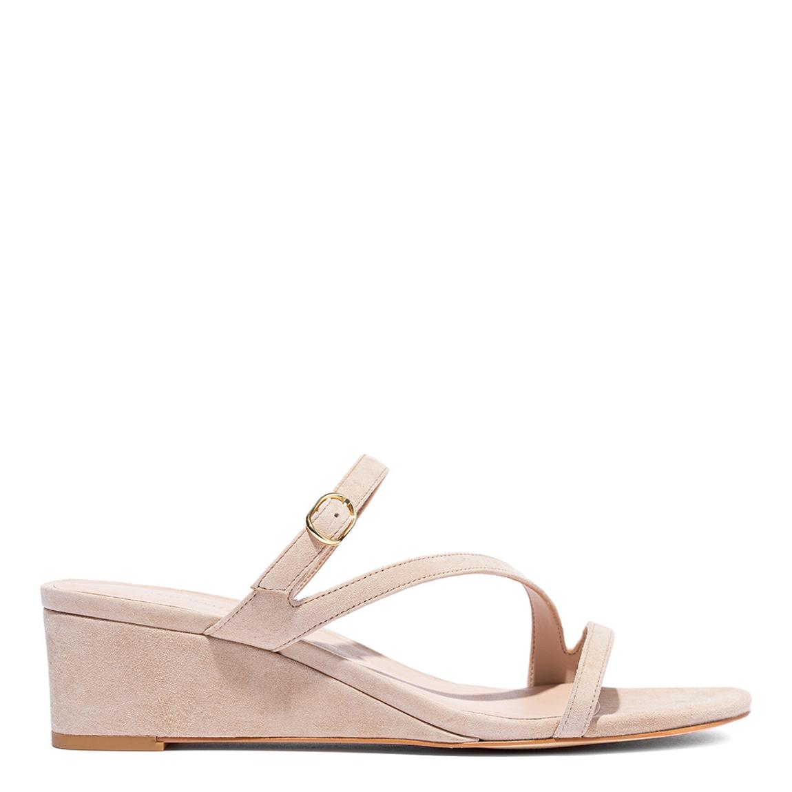 Golden Beige Align II Buckle Wedge Mules main product photo