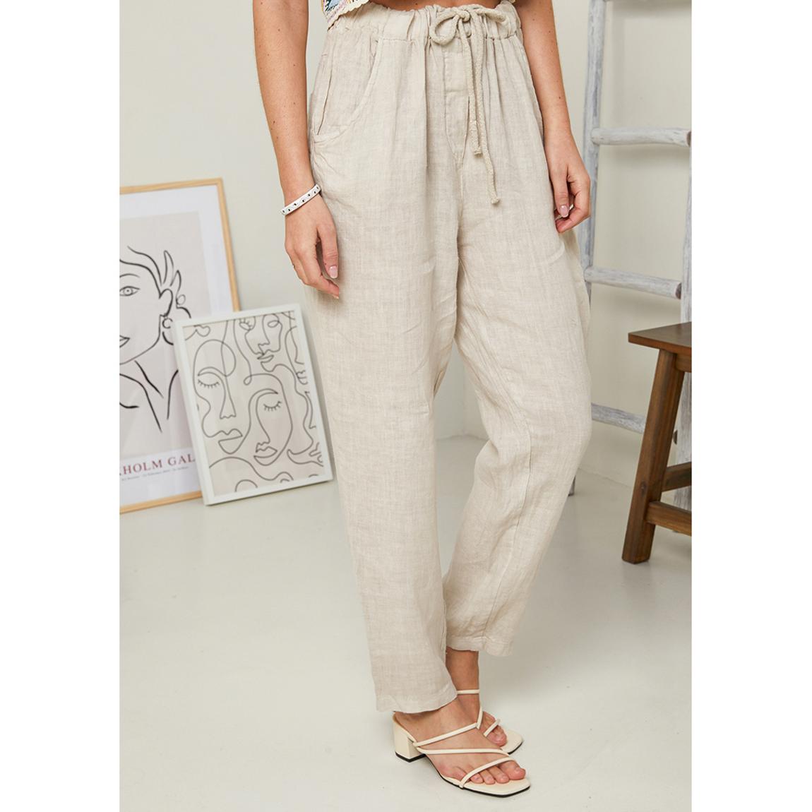 Natural Straight Leg Linen Trouser main product photo