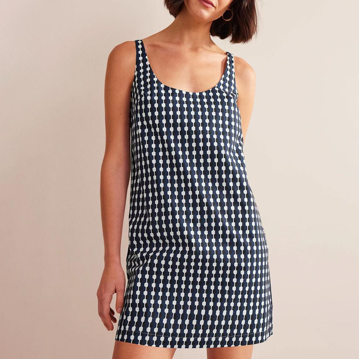 Navy Scoop Neck Cotton Dress main product photo