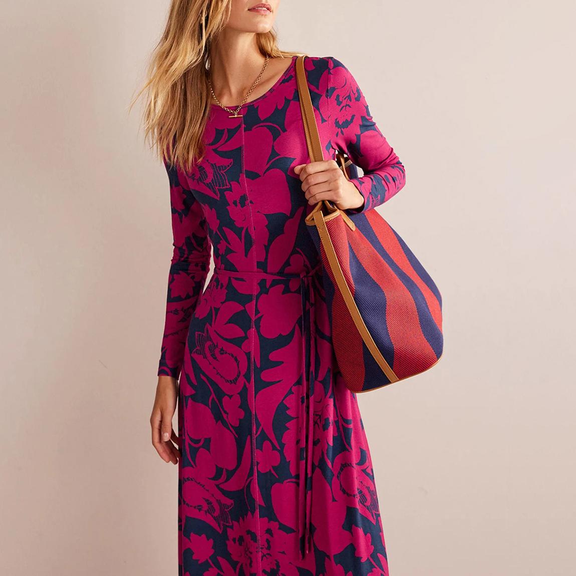 Boden Pink Lucy Jersey Midi Dress - BrandAlley Boden Pink Lucy Jersey Midi Dress - BrandAlley