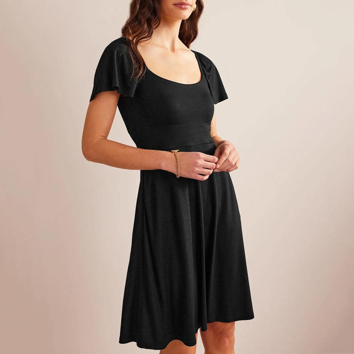 Black Square Neck Jersey Mini Dress main product photo