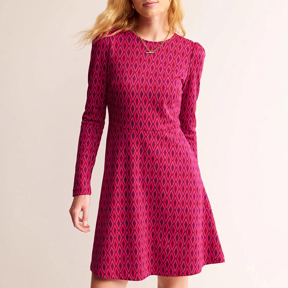 Pink Jacquard A Line Dress main product photo