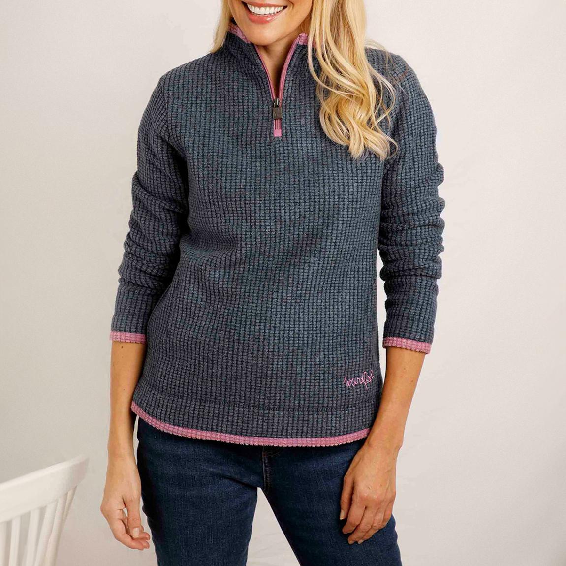Navy 1/4 Zip Grid Fleece main product photo