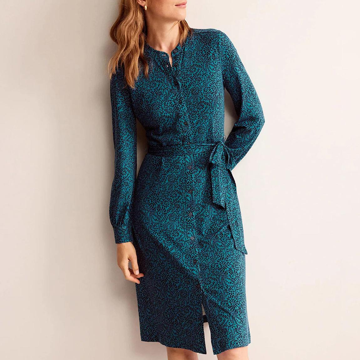Teal Julia Jersey Shirt Dress main product photo