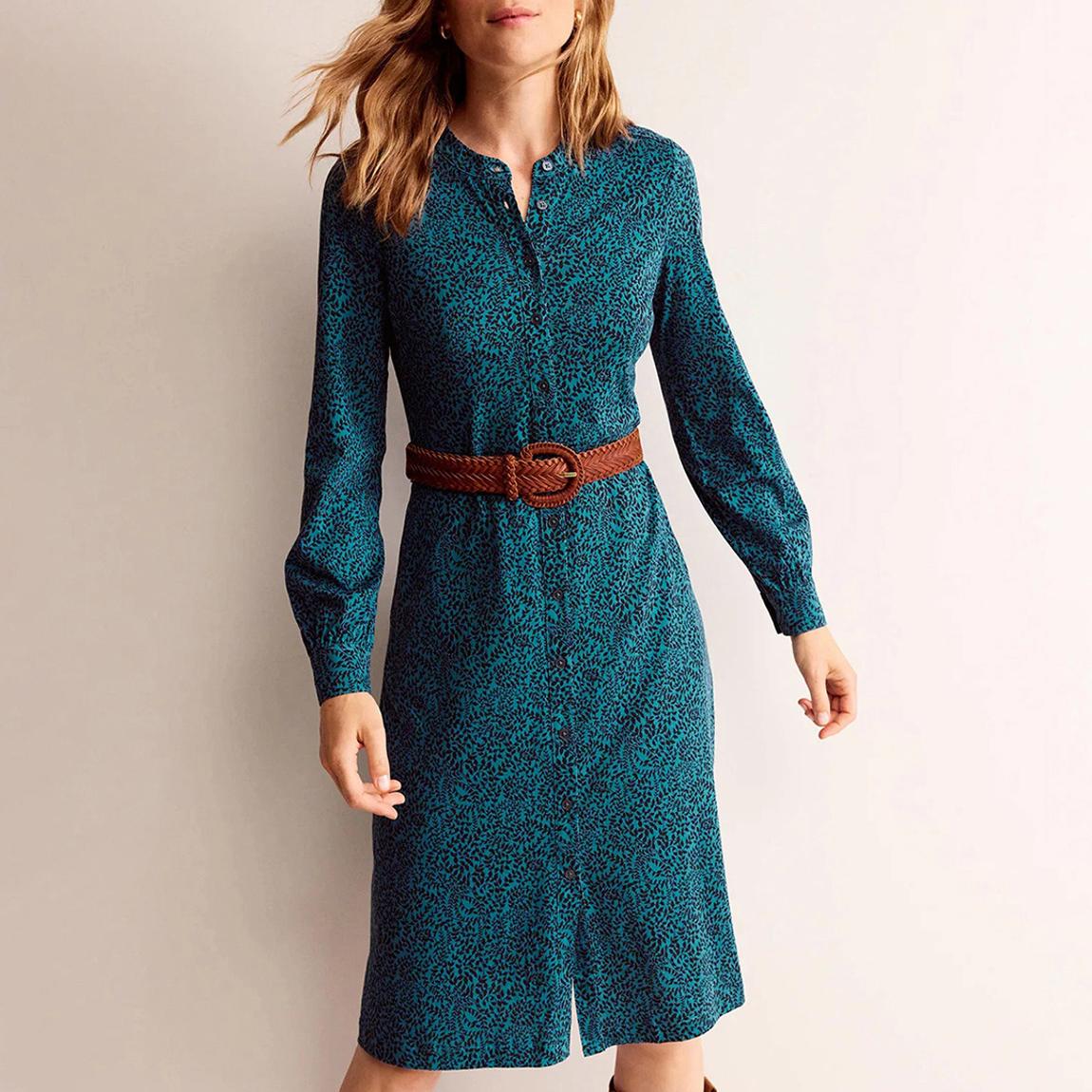 Boden Teal Julia Jersey Shirt Dress - BrandAlley Boden Teal Julia Jersey Shirt Dress - BrandAlley