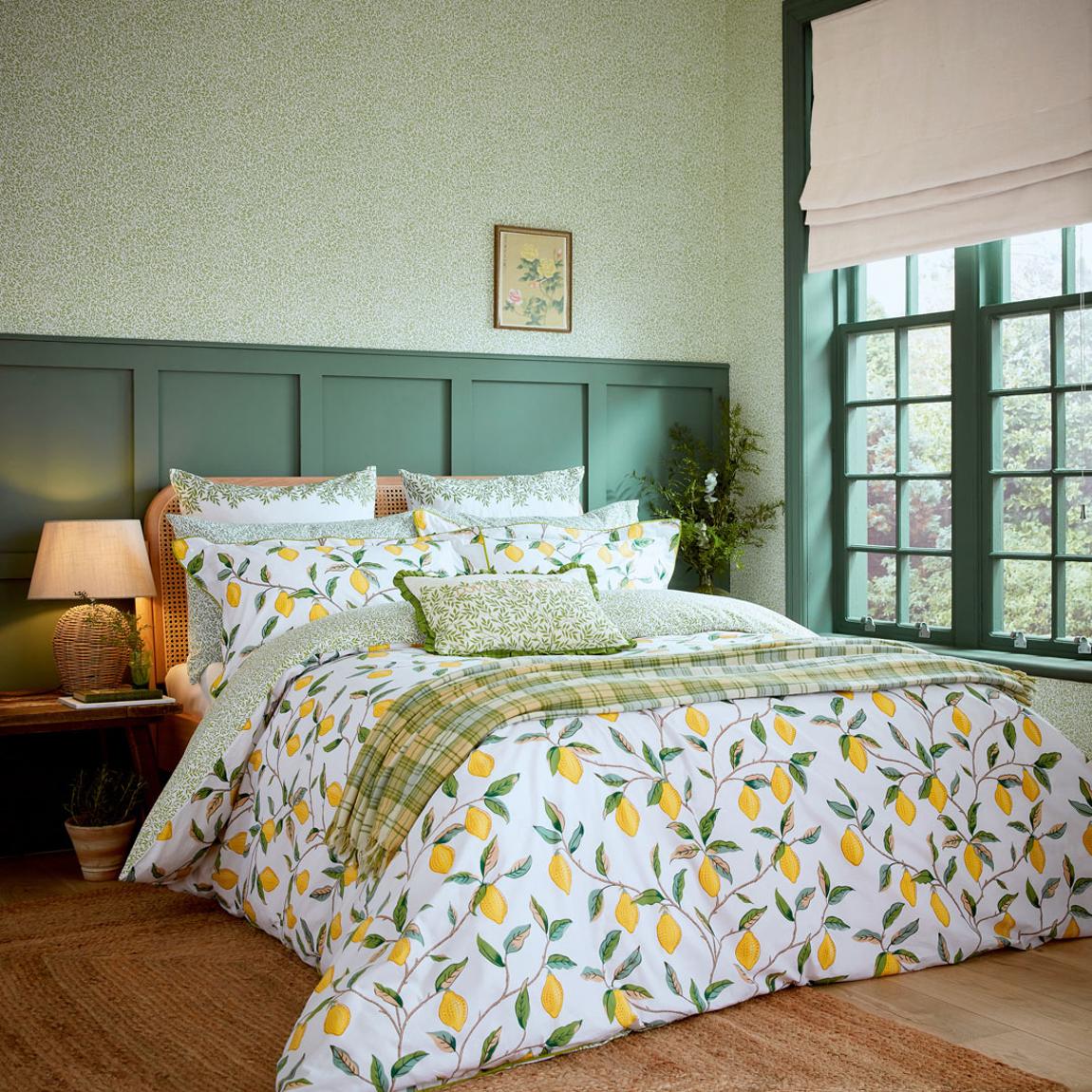 Lemon Tree Double Duvet Cover, Leaf Green main product photo