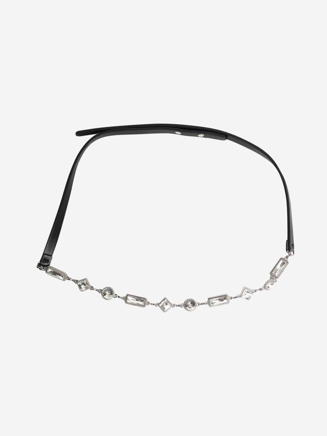 Leather diamante belt main product photo