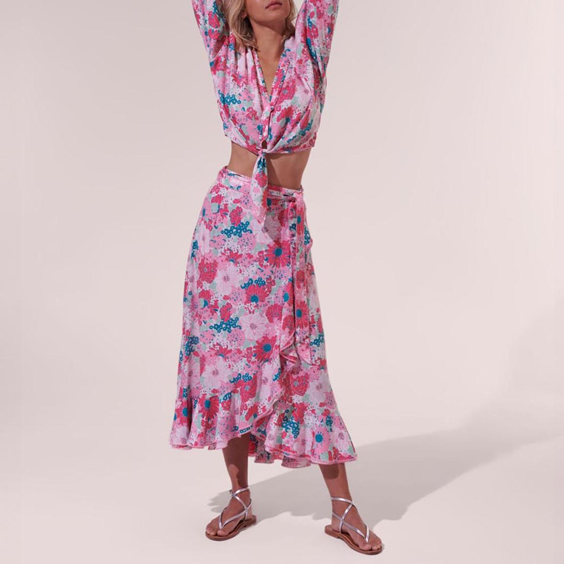 Pink Aude Long Skirt main product photo