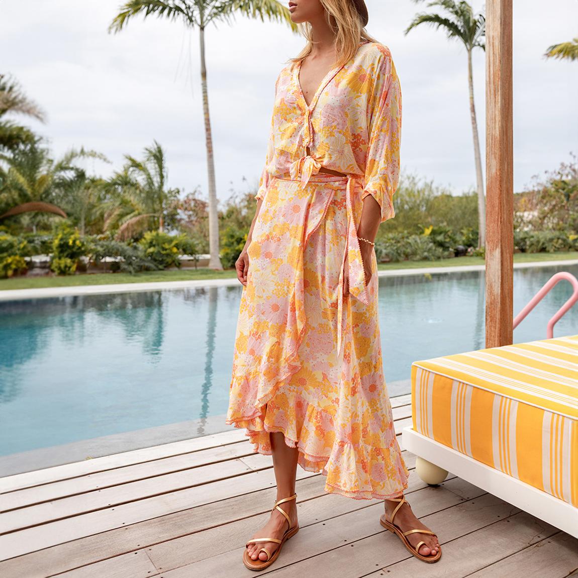 Yellow Aude Long Skirt main product photo