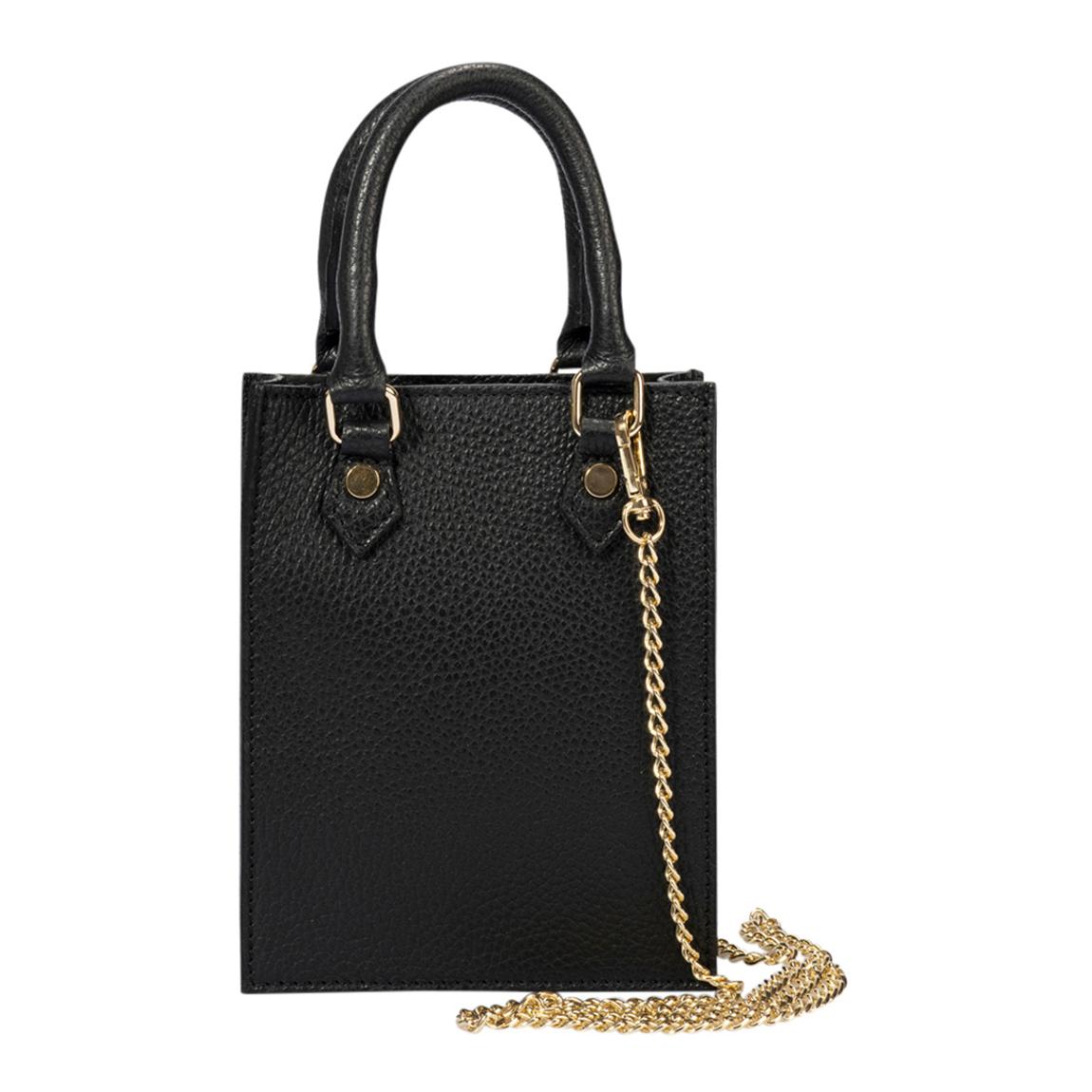 Black Leather Top Handle Bag main product photo