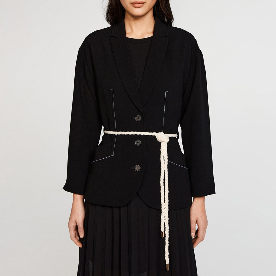Black Vibrato Belted Blazer main product photo