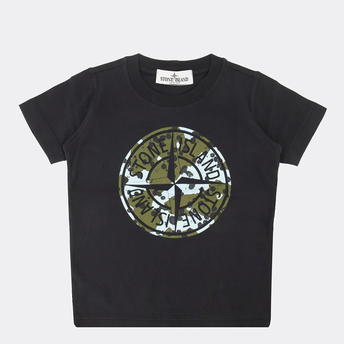 Black Underwater Camo One Print Cotton T-Shirt main product photo