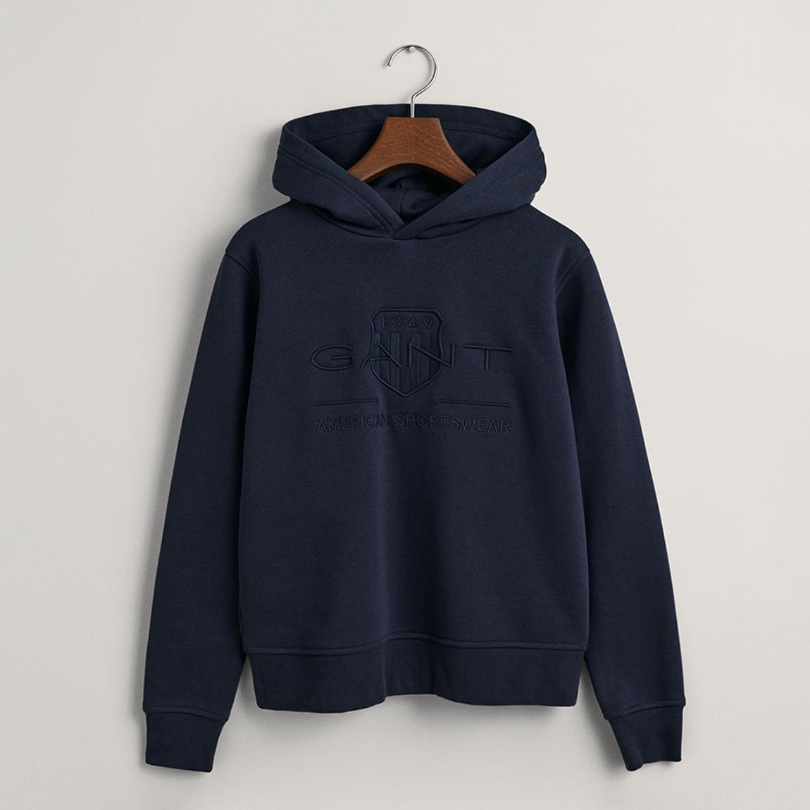 Teen's Navy Tonal As Cotton Blend Hoodie main product photo