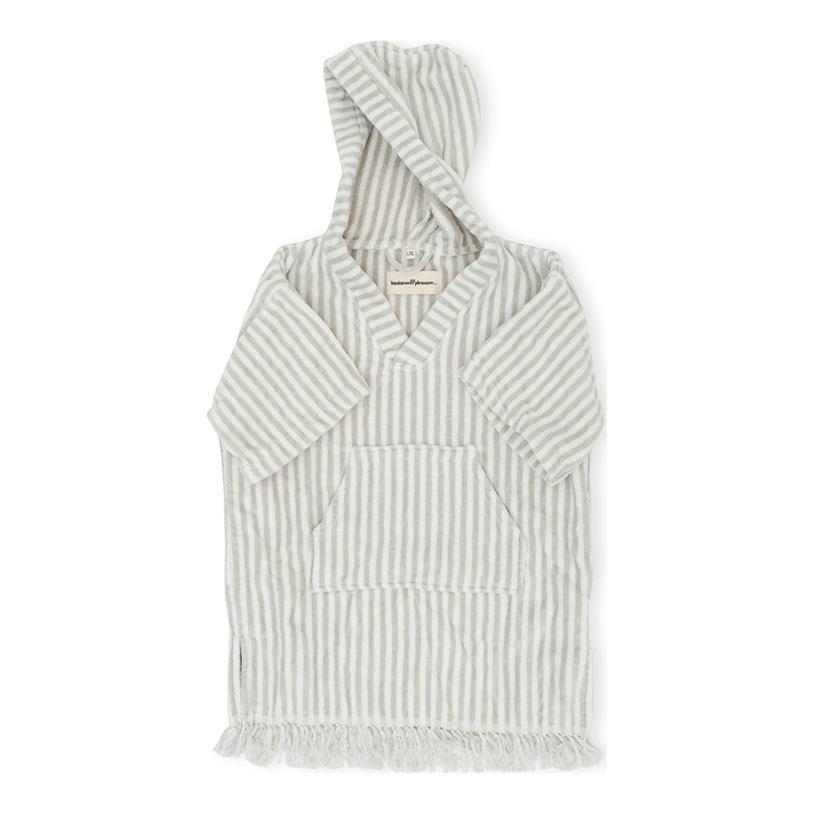 The Kids Poncho, Ages 8-12 Laurens Sage Stripe main product photo