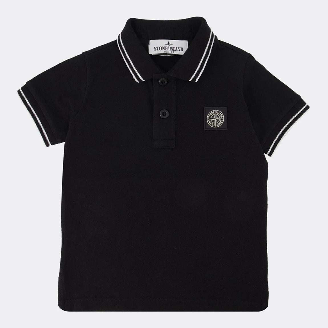 Black Pique Cotton Blend Polo Shirt main product photo