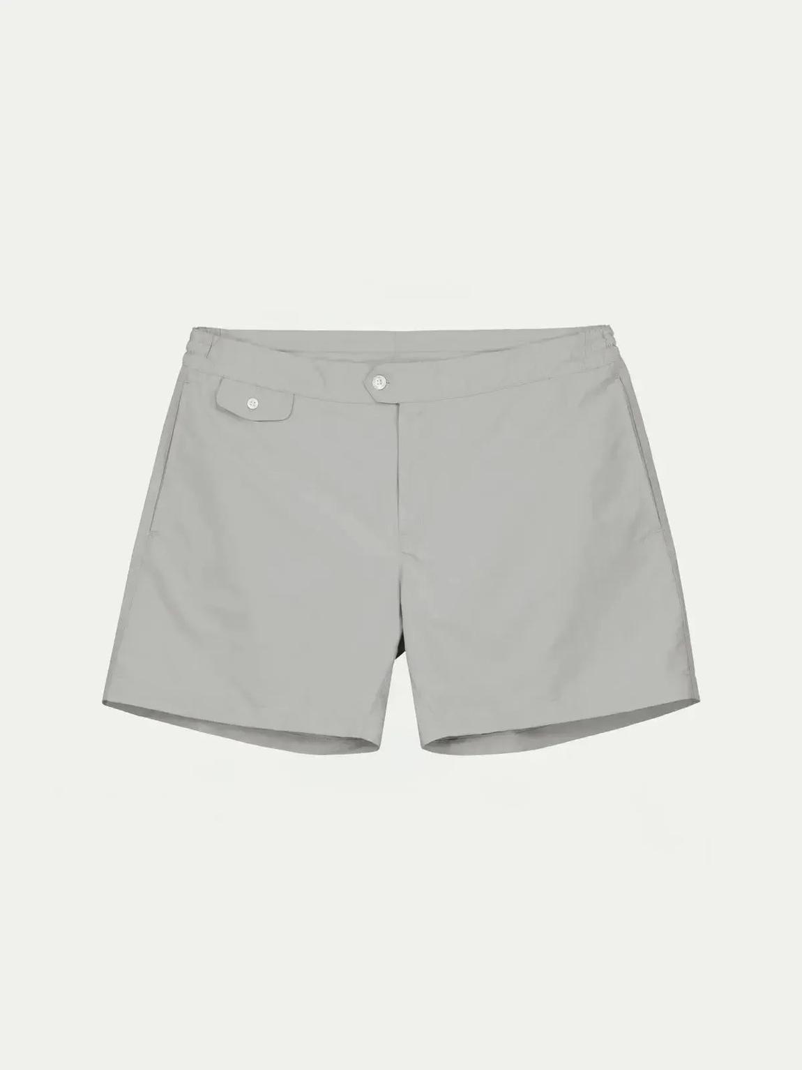 AURELIEN Classic Light Grey Swim Shorts for Men main product photo