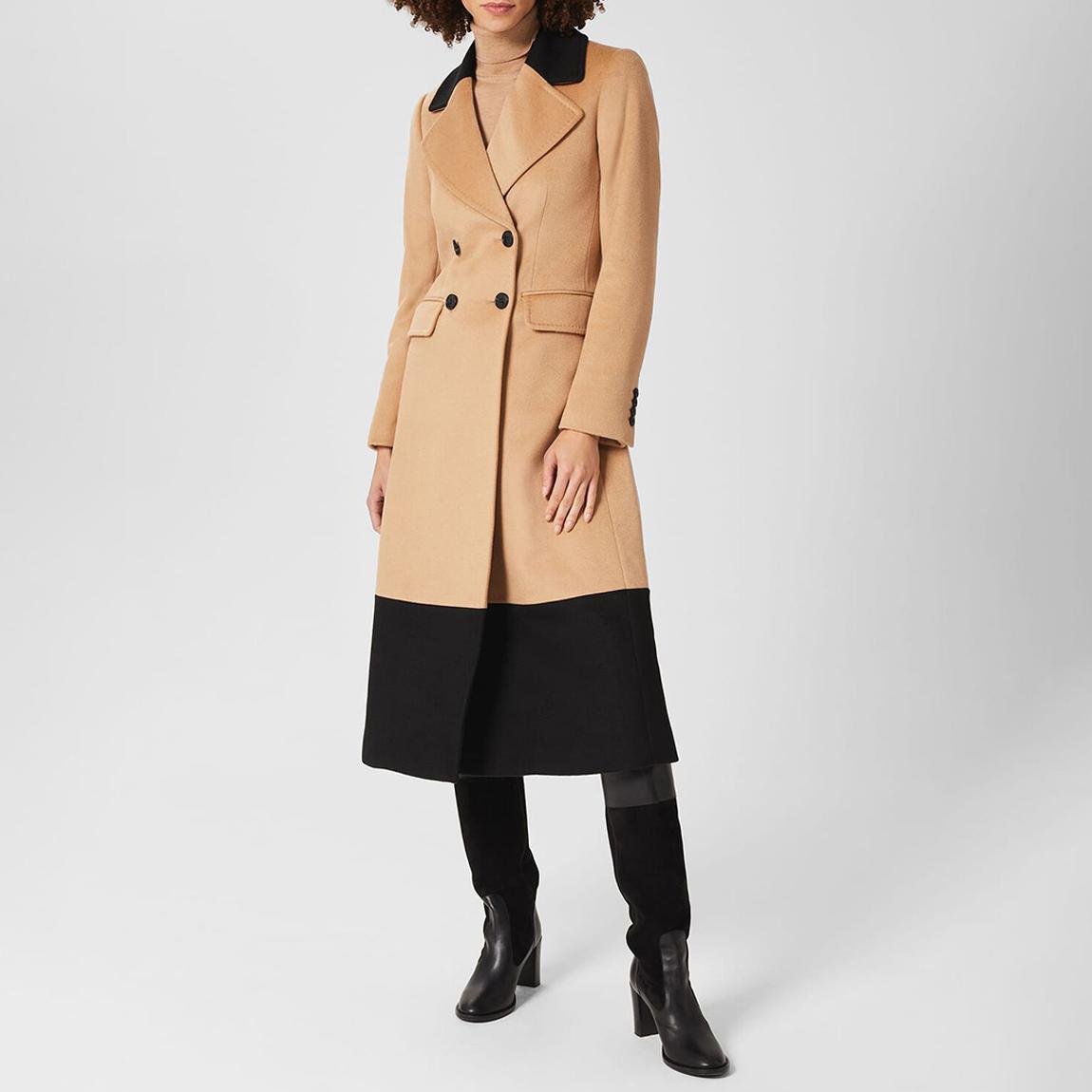 Camel Jacqueline Colour Block Wool Coat main product photo