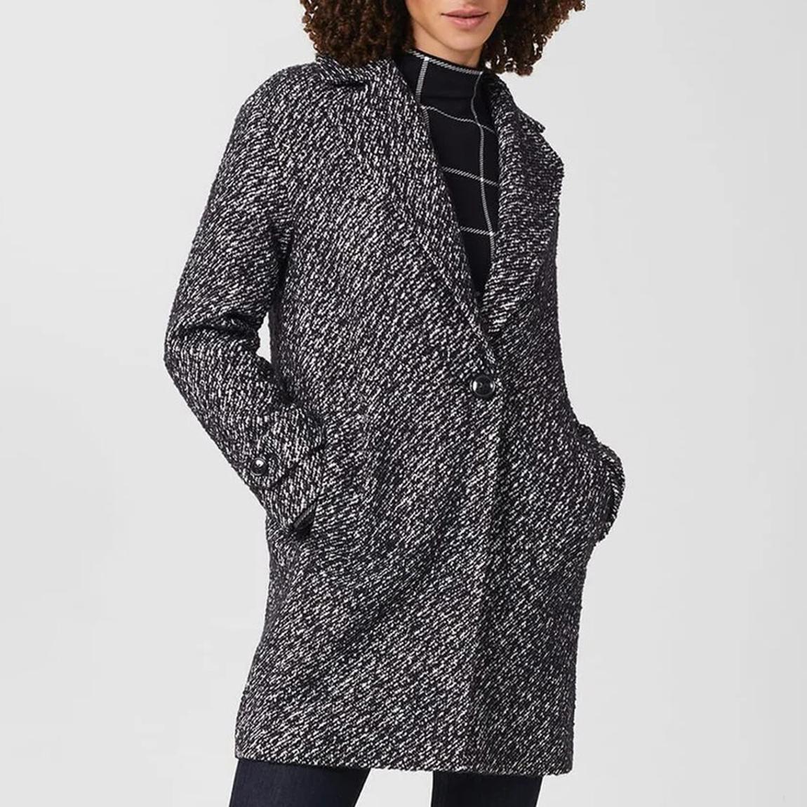 Navy Carmina Wool Blend Coat main product photo
