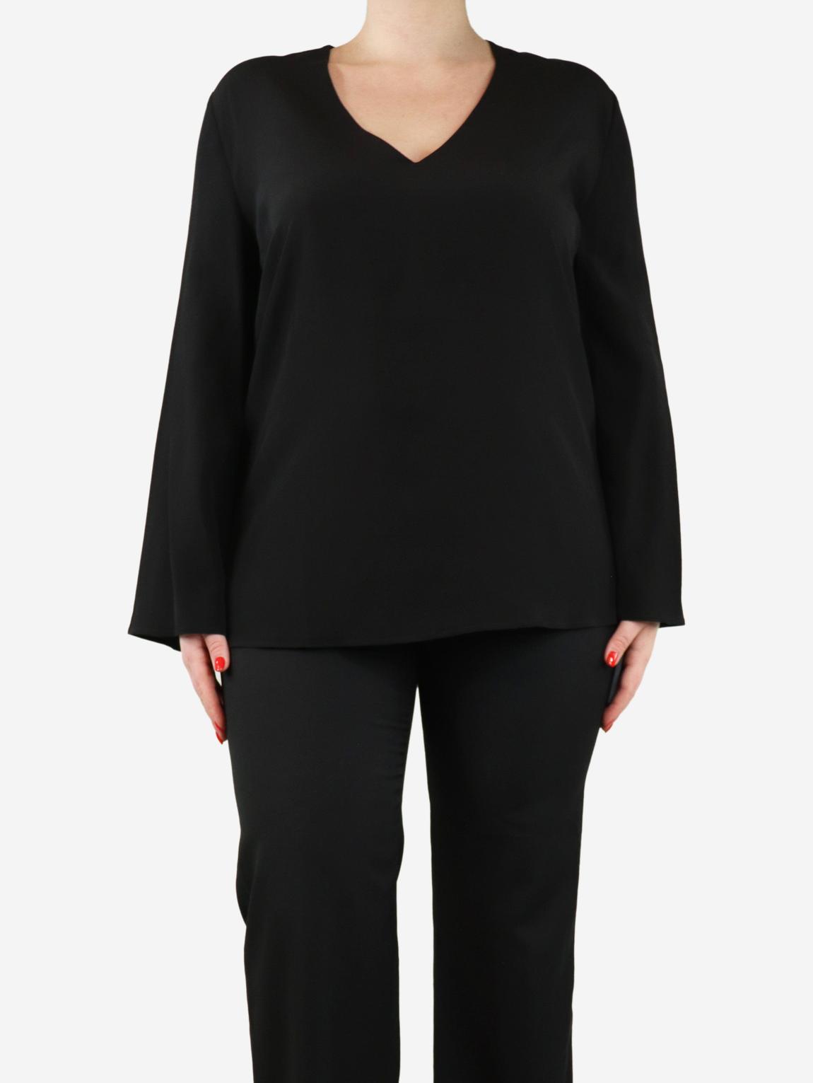 Black silk blouse main product photo