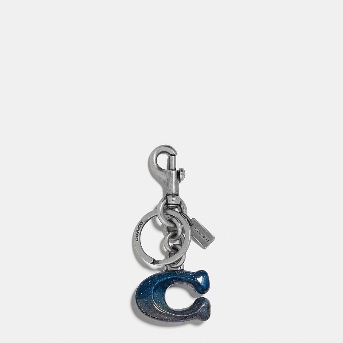 Midnight Navy Glitter Resin C Bag Charm main product photo