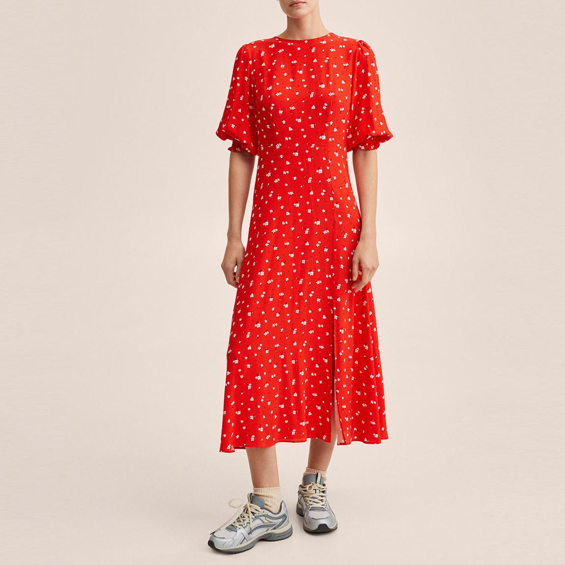 Red Floral Print Dress main product photo