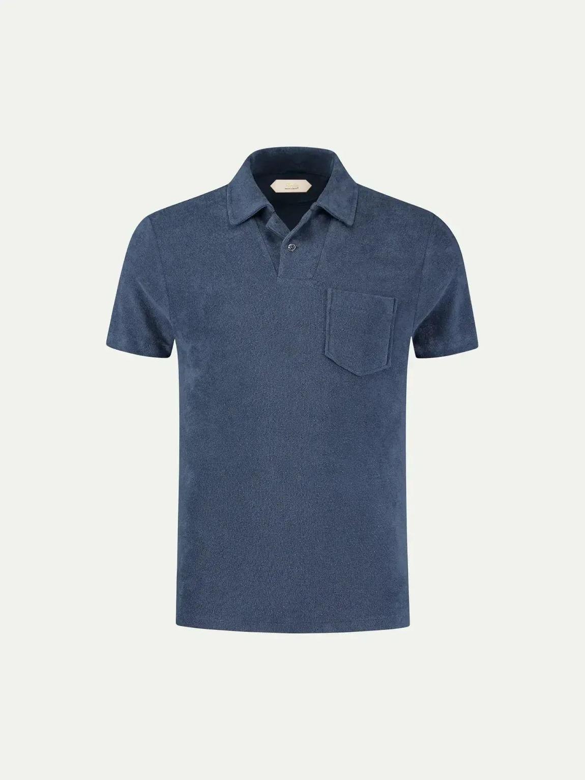 Aurelien Petrol Blue Terry Polo Shirt 2 for Summer Sophistication main product photo