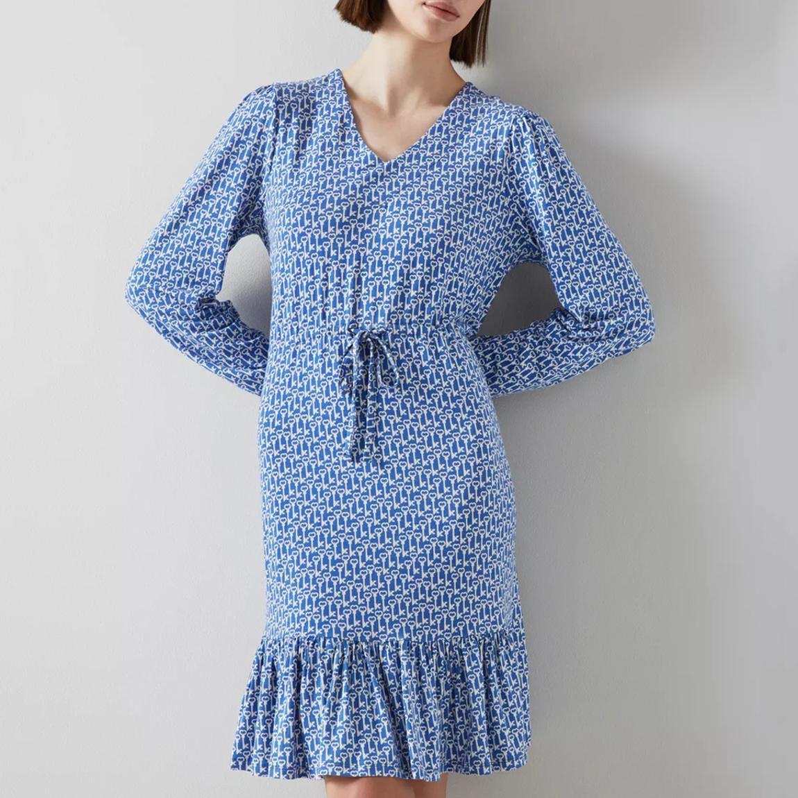 Pale Blue Everly Spot Mini Dress main product photo