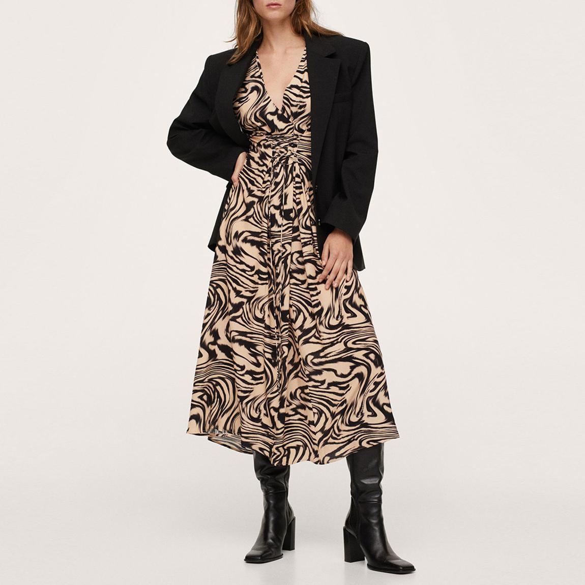 Brown Animal Print Dress main product photo