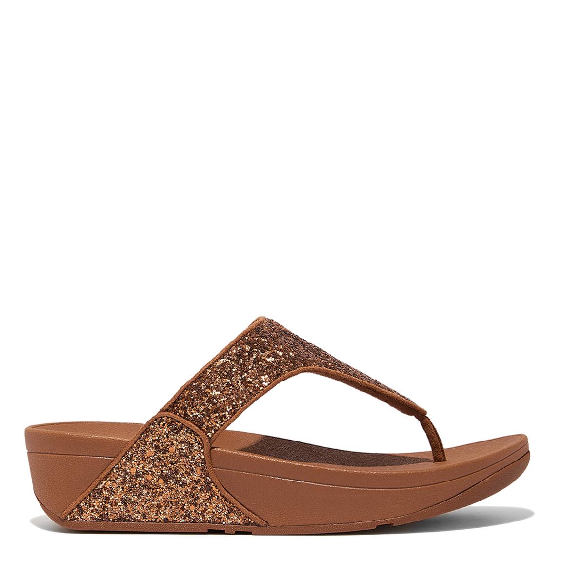 Light Tan Shimma Toe Post Sandals main product photo