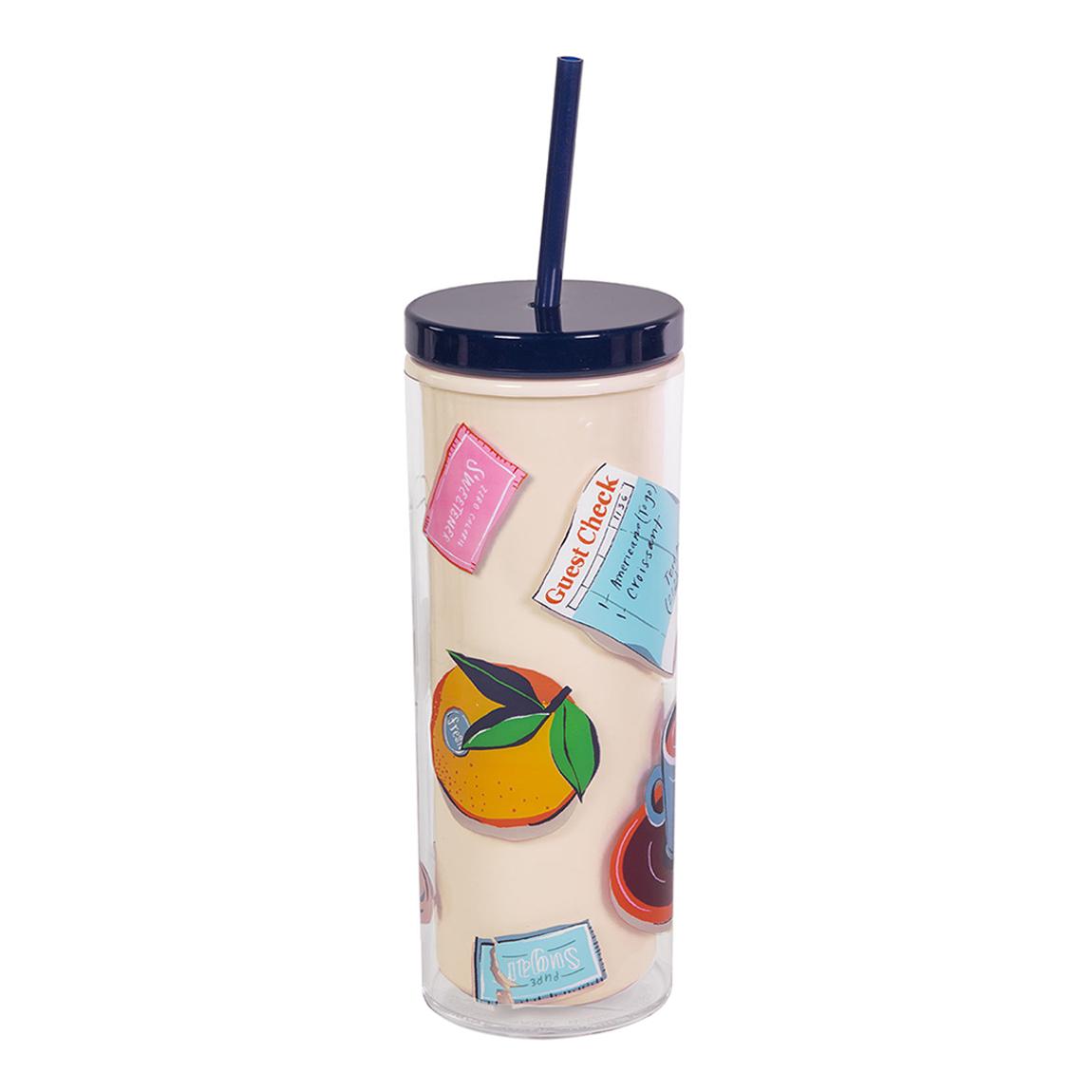 Acrylic Tumbler with Straw, Rise and Shine main product photo