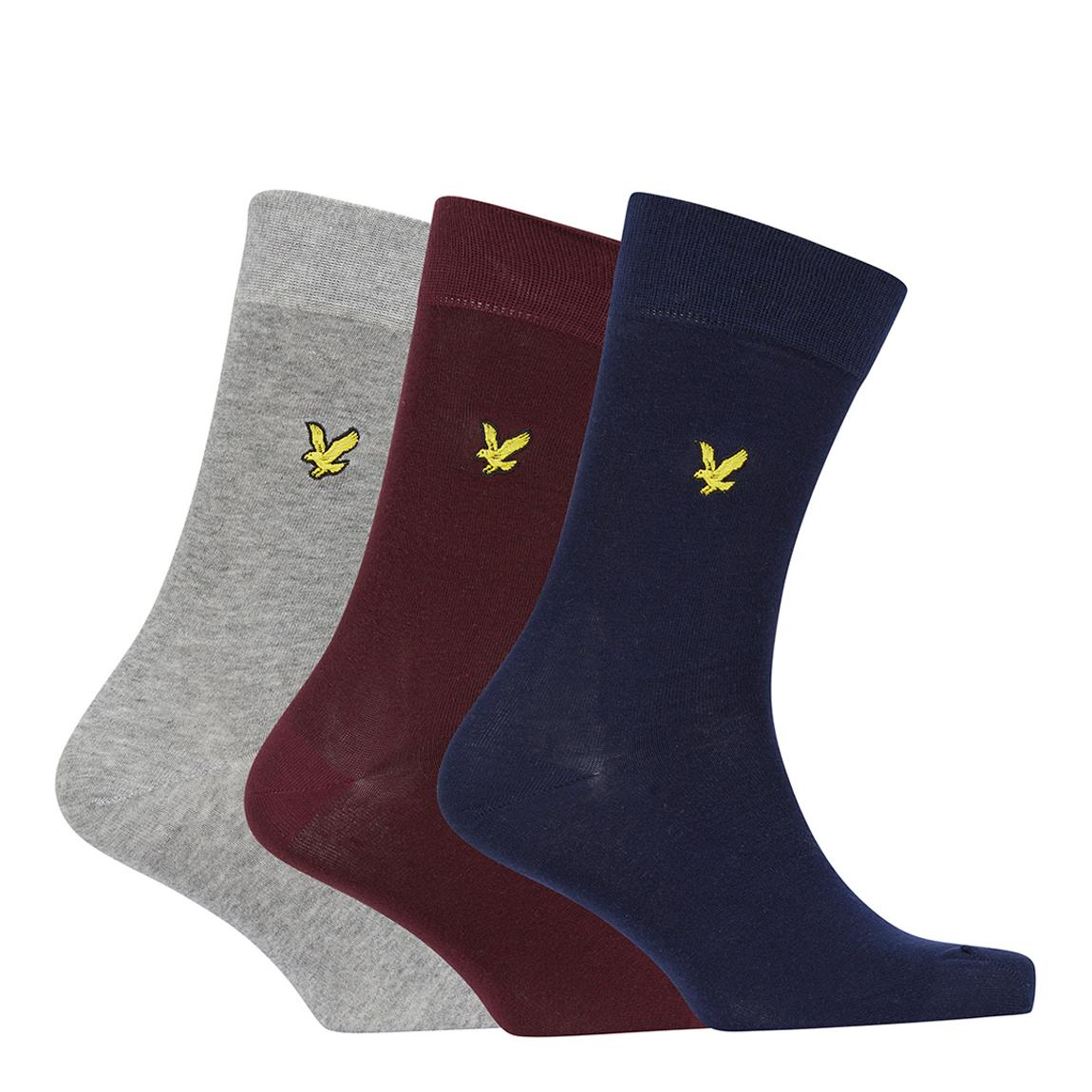 Wine Tasting/Grey Marl/Peacoat 3 Pack Cotton Socks main product photo